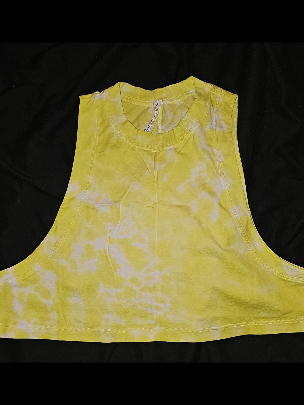 lululemon athletica Yellow & White Tie-Dye Cropped Muscle Tank